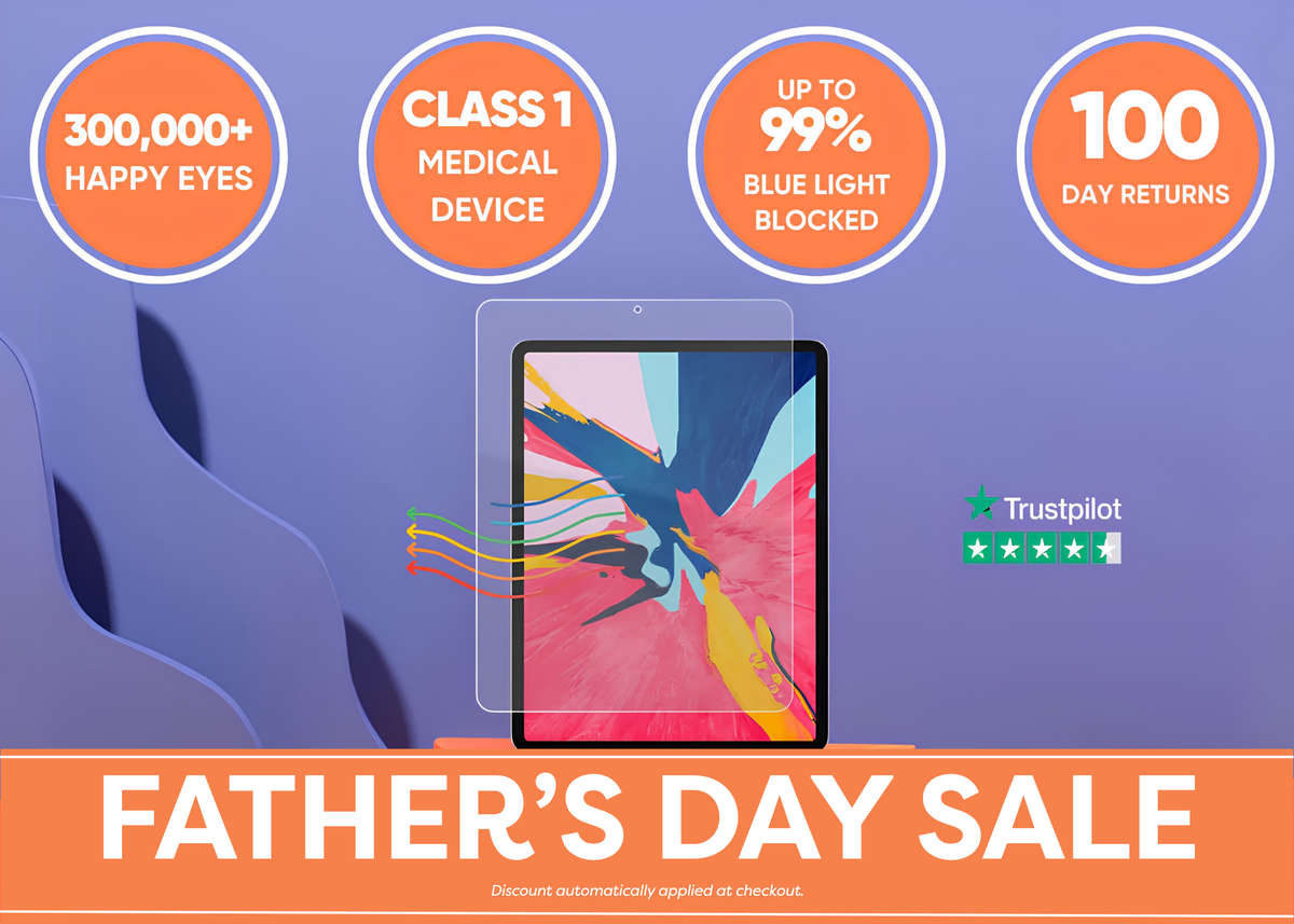 Anti blue light screen protector for iPad