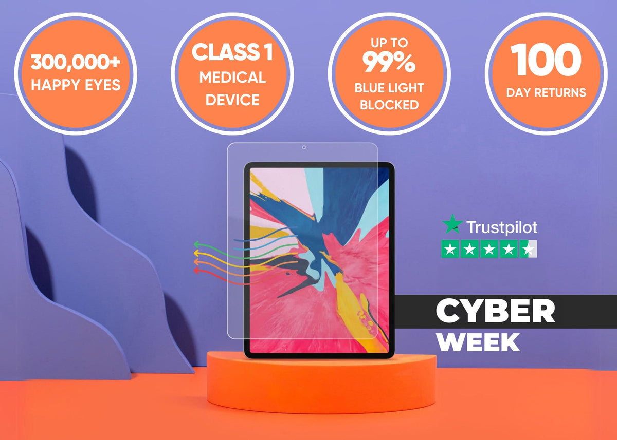 Anti blue light screen protector for iPad