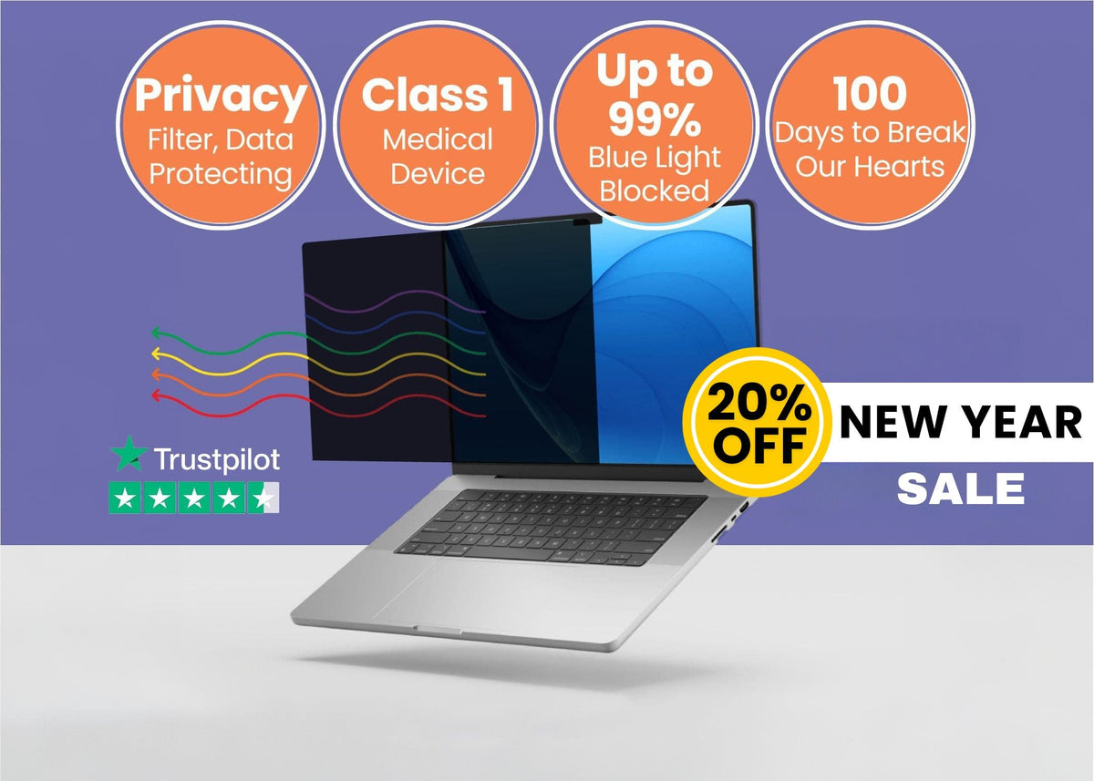 Anti blue light privacy filter for MacBook Air & Pro