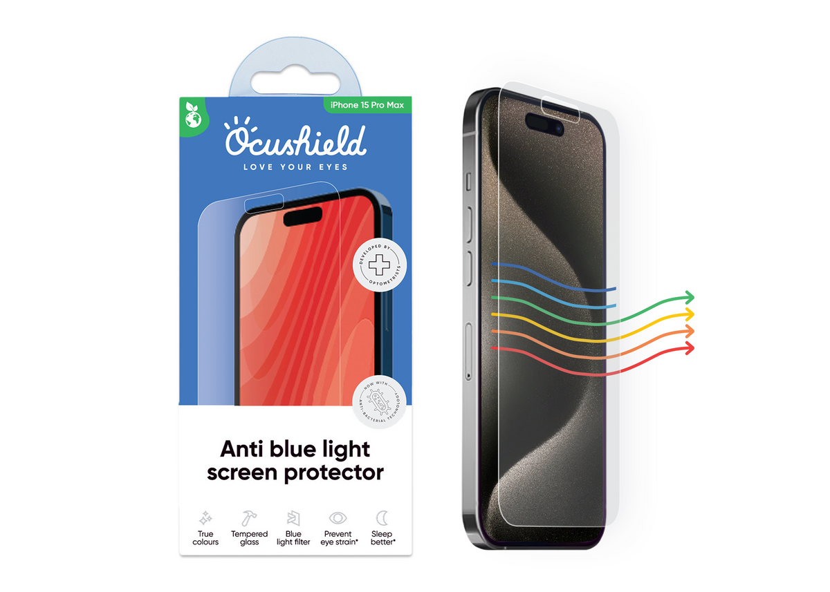 Ocushield anti blue light screen protector for iPhone 15 Pro Max