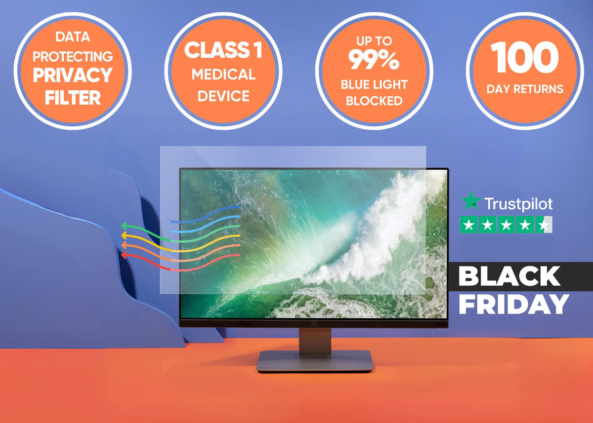 Anti blue light screen protector for laptops, monitors and PCs