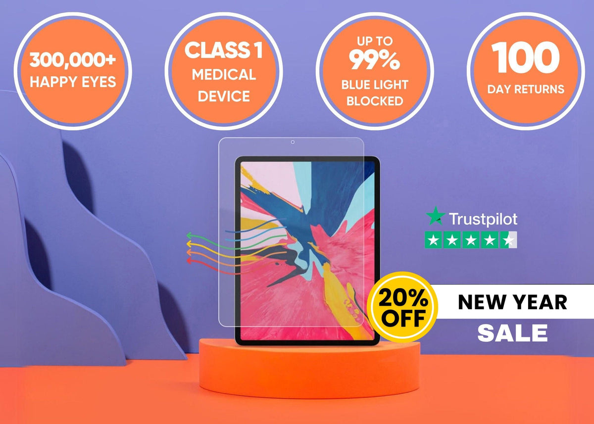 Anti blue light screen protector for iPad