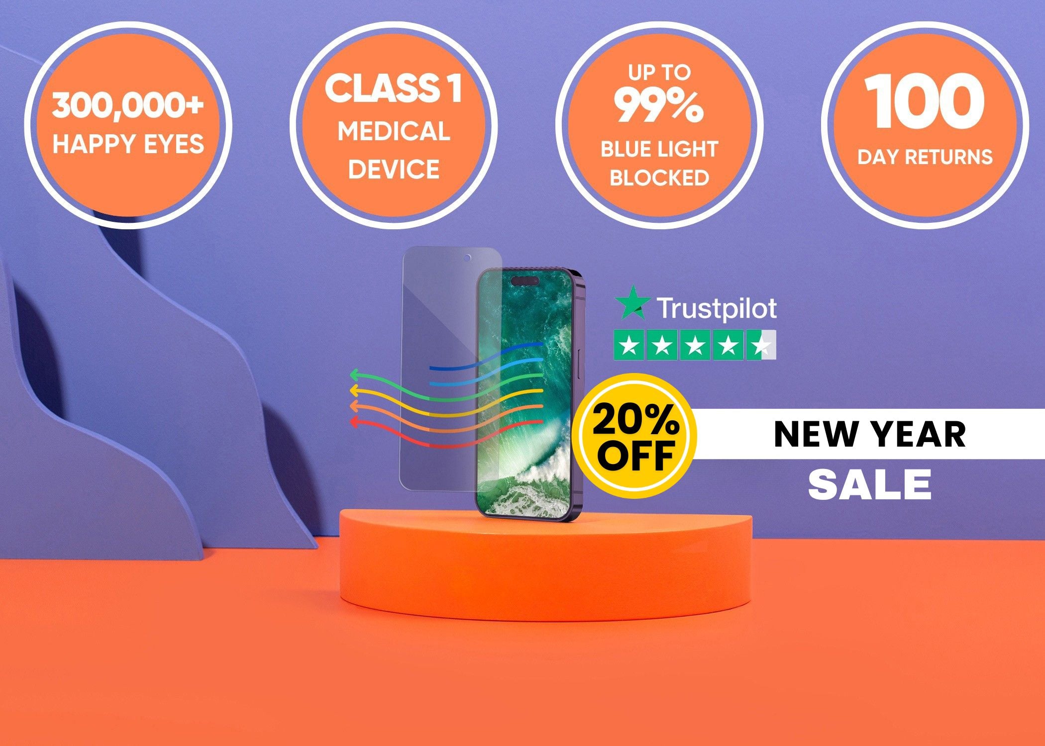 Ocushield anti-blue light screen protector on iPhone, showcasing screen protection against blue light for eyecare  #hide