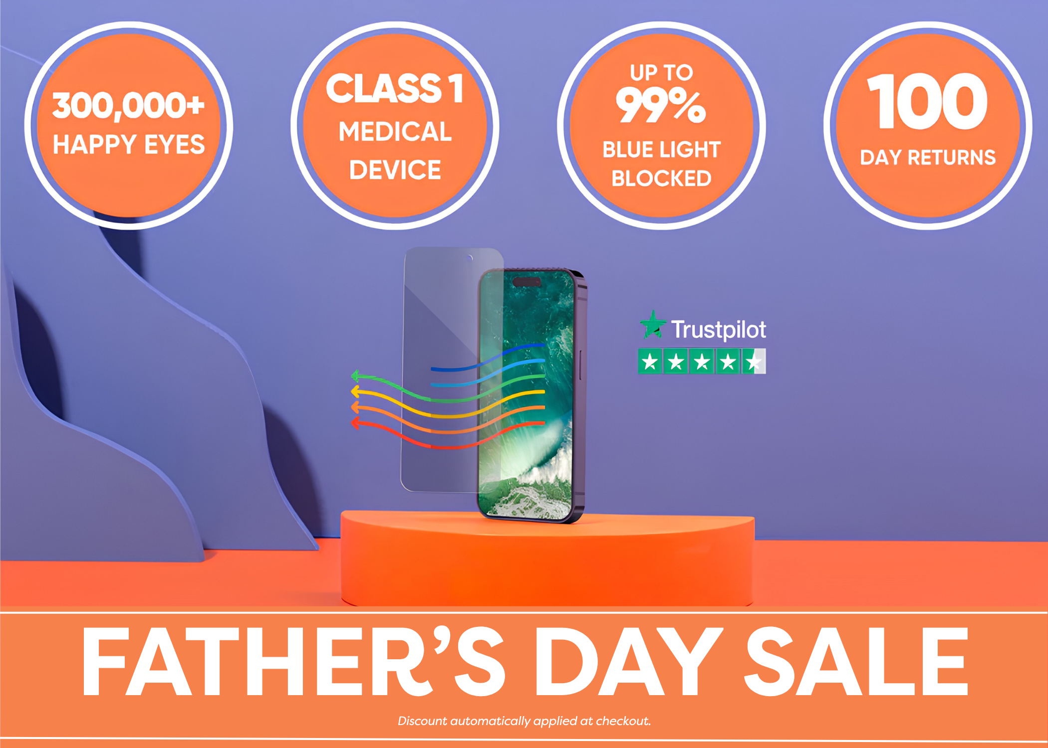 Ocushield anti-blue light screen protector on iPhone, showcasing screen protection against blue light for eyecare #hide