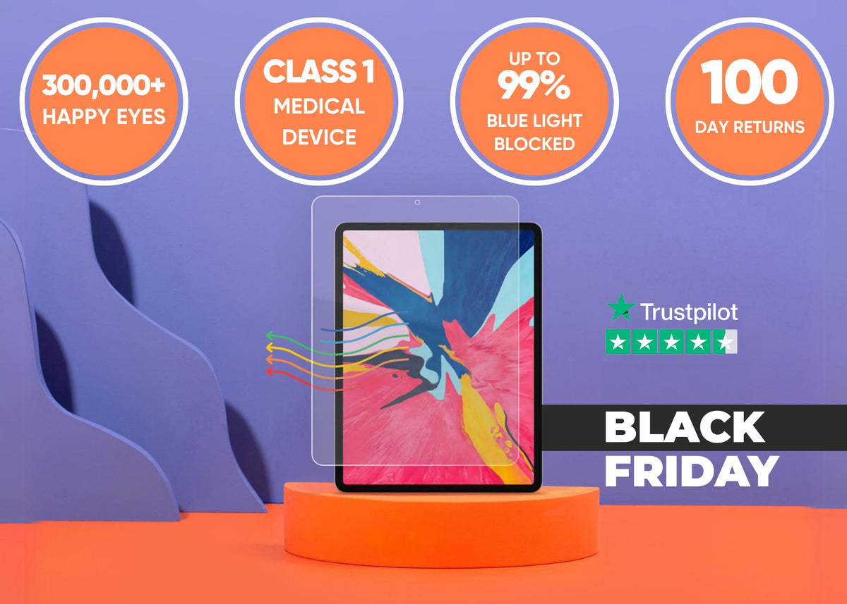 Anti blue light screen protector for iPad