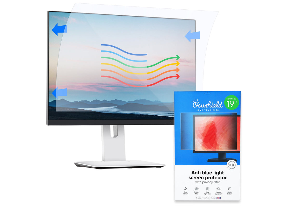 Anti blue light screen protector for laptops, monitors and PCs