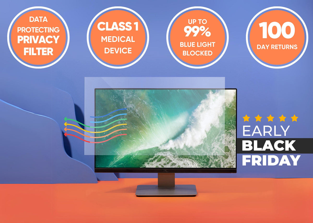 Anti blue light screen protector for laptops, monitors and PCs