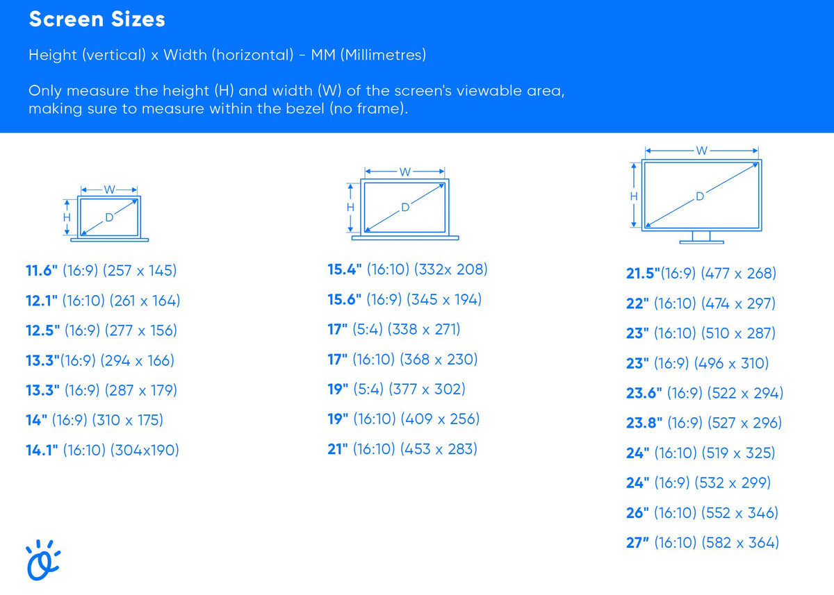 Anti blue light screen protector for laptops, monitors and PCs
