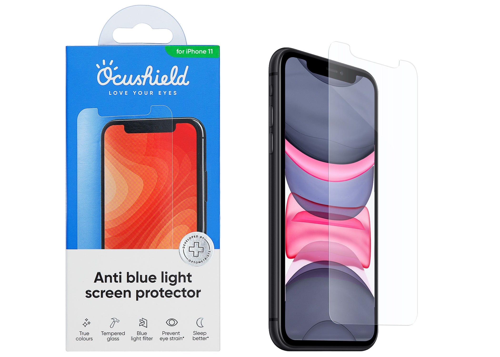 Ocushield anti blue light screen protector for iPhone 11 and iPhone XR  #model_iphone-11-iphone-xr