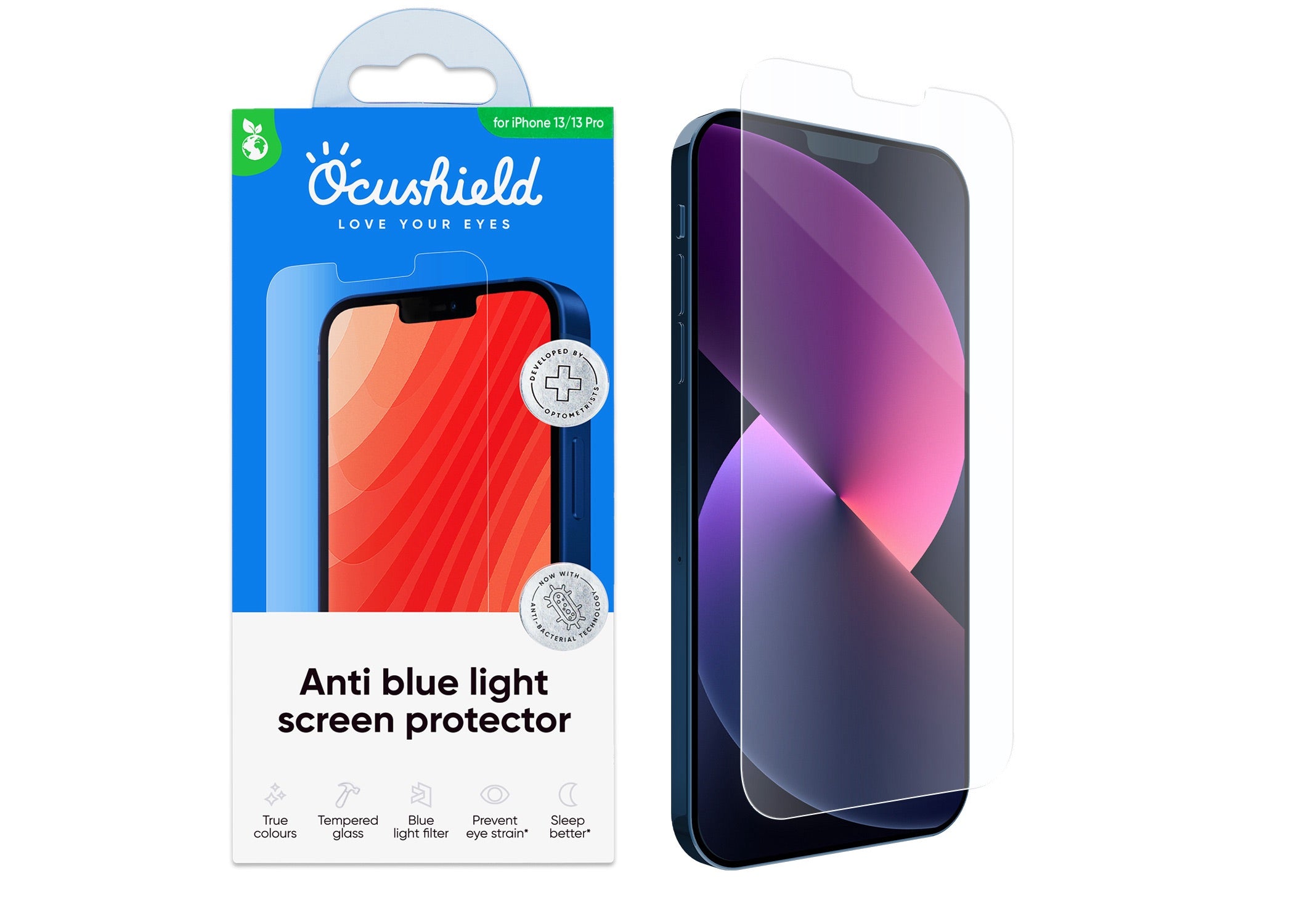 Ocushield anti blue light screen protector for iPhone 13, iPhone 13 Pro and iPhone 14 #hide