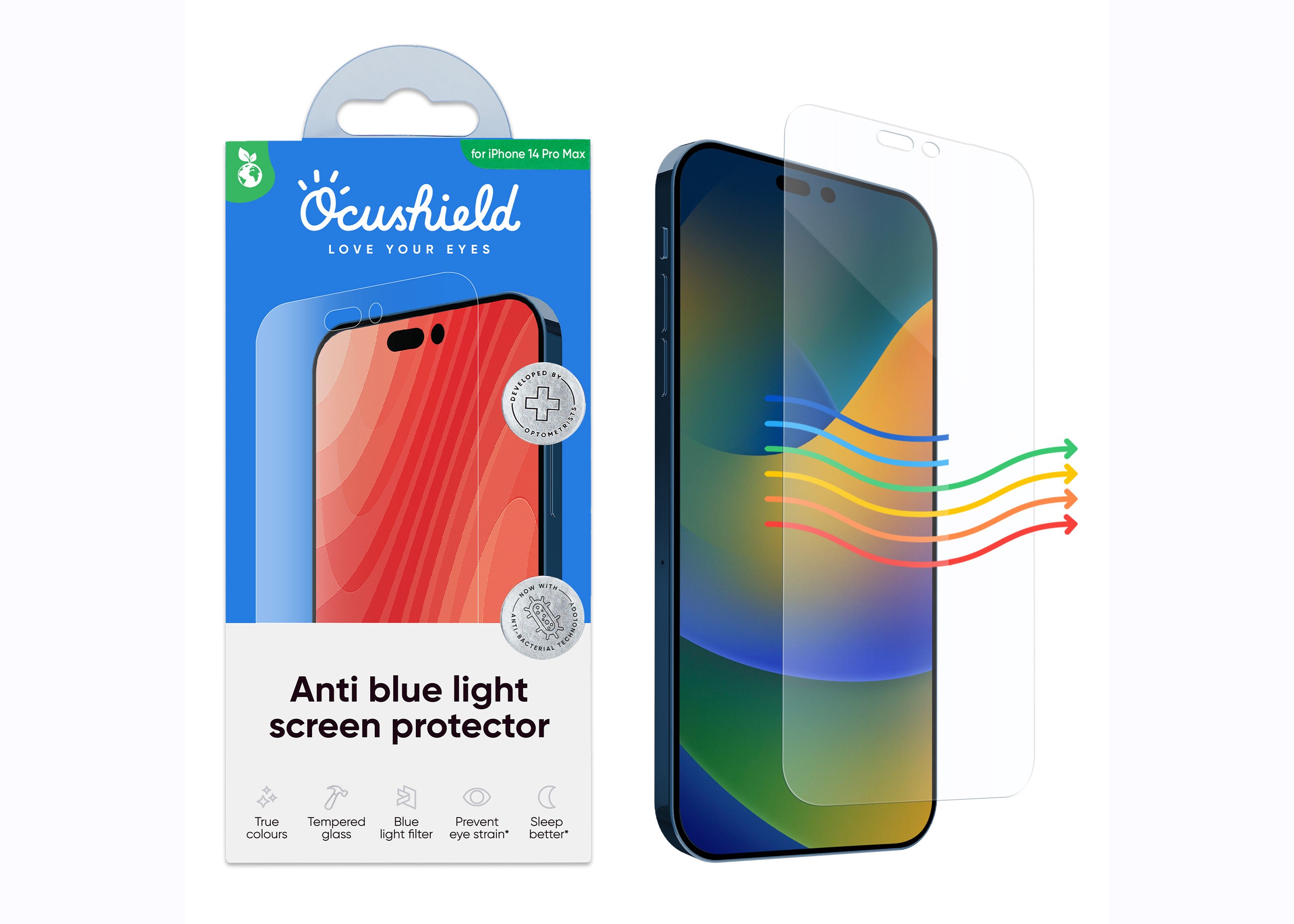 Ocushield anti blue light screen protector for iPhone 14 Pro Max#model_iphone-14-pro-max
